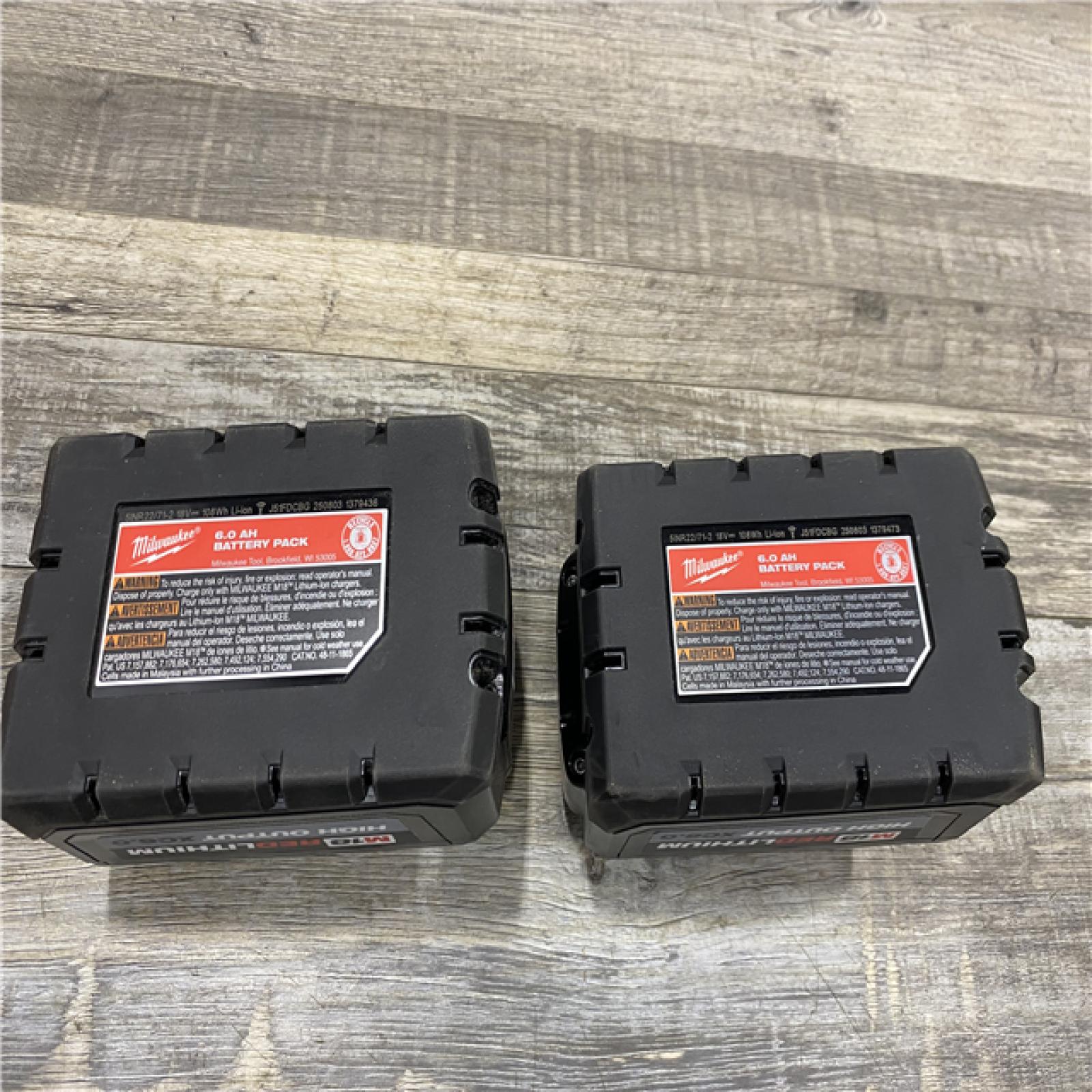 AS-IS Milwaukee 18-Volt Lithium-Ion High Output Battery Starter Kit with Two 6.0 Ah Battery and Charger