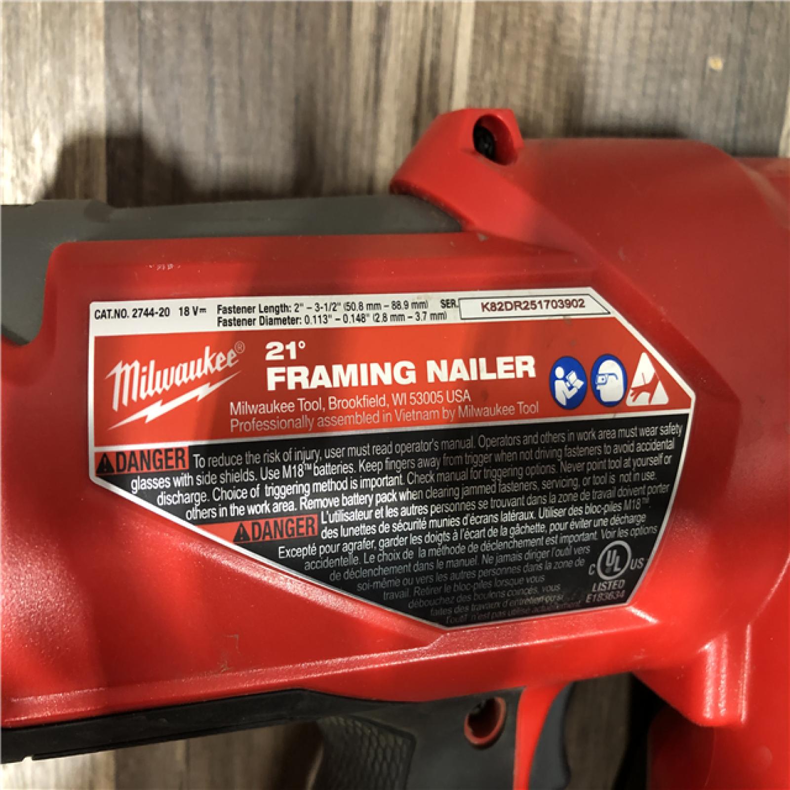 AS-IS Milwaukee FUEL 3-1/2 in. 18-Volt 21-Degree Lithium-Ion Brushless Cordless Framing Nailer (Tool-Only)