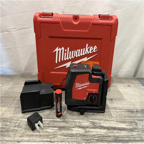 AS-IS Milwaukee Green 100 ft. Cross Line and Plumb Points Rechargeable Laser Level with REDLITHIUM Lithium-Ion
