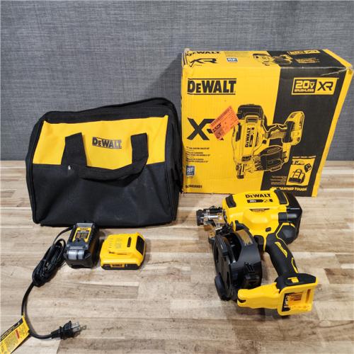 HOUSTON LOCATION - AS-IS DEWALT 20V MAX Lithium-Ion 15-Degree Electric Cordless Roofing Nailer Kit