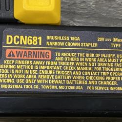 AS-IS DEWALT 20V MAX XR Lithium-Ion Cordless 18-Gauge Narrow Crown Stapler Kit