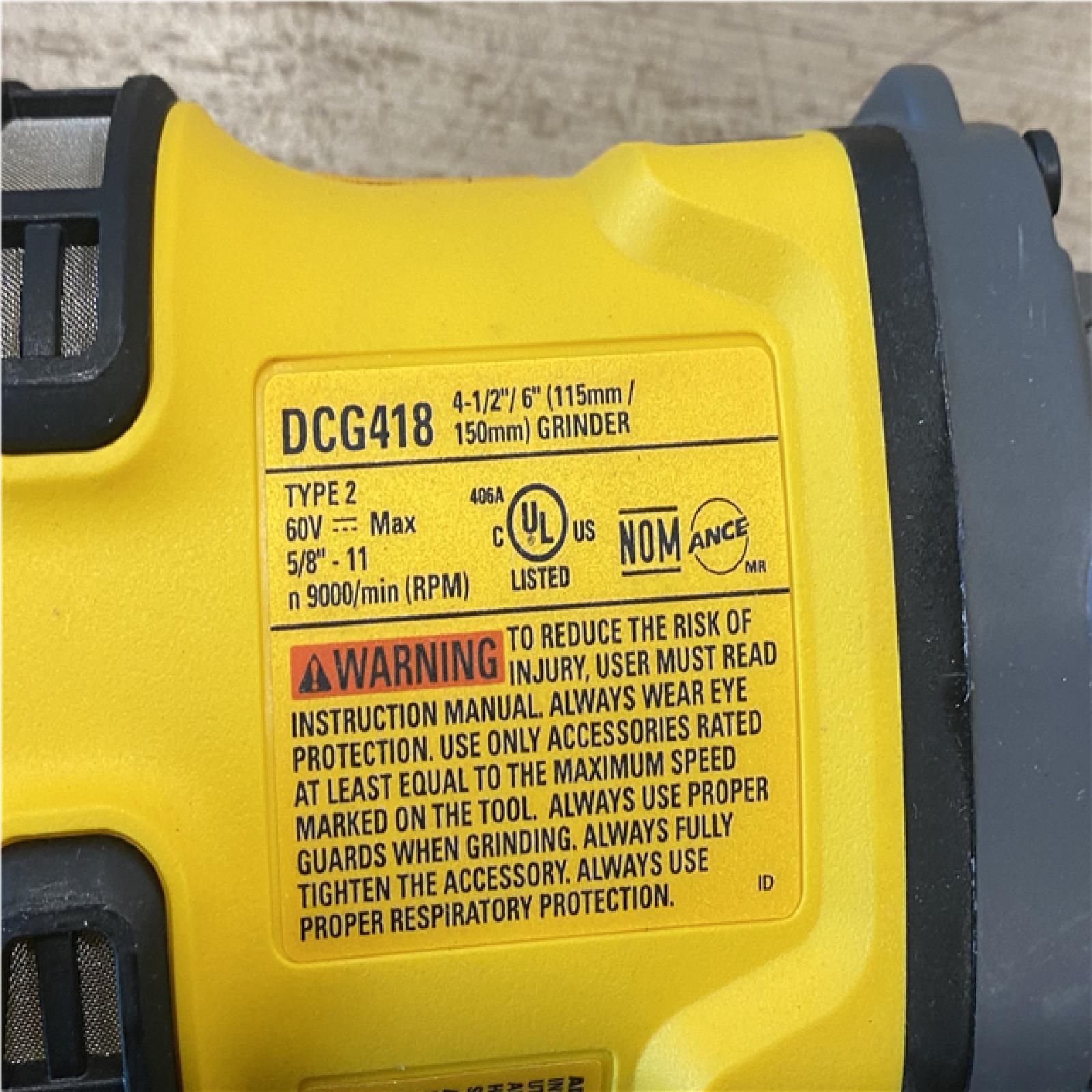 AS-IS DEWALT FLEXVOLT 60V MAX Cordless Brushless 4.5 in. to 6 in. Small Angle Grinder with Kickback Brake (Tool Only)