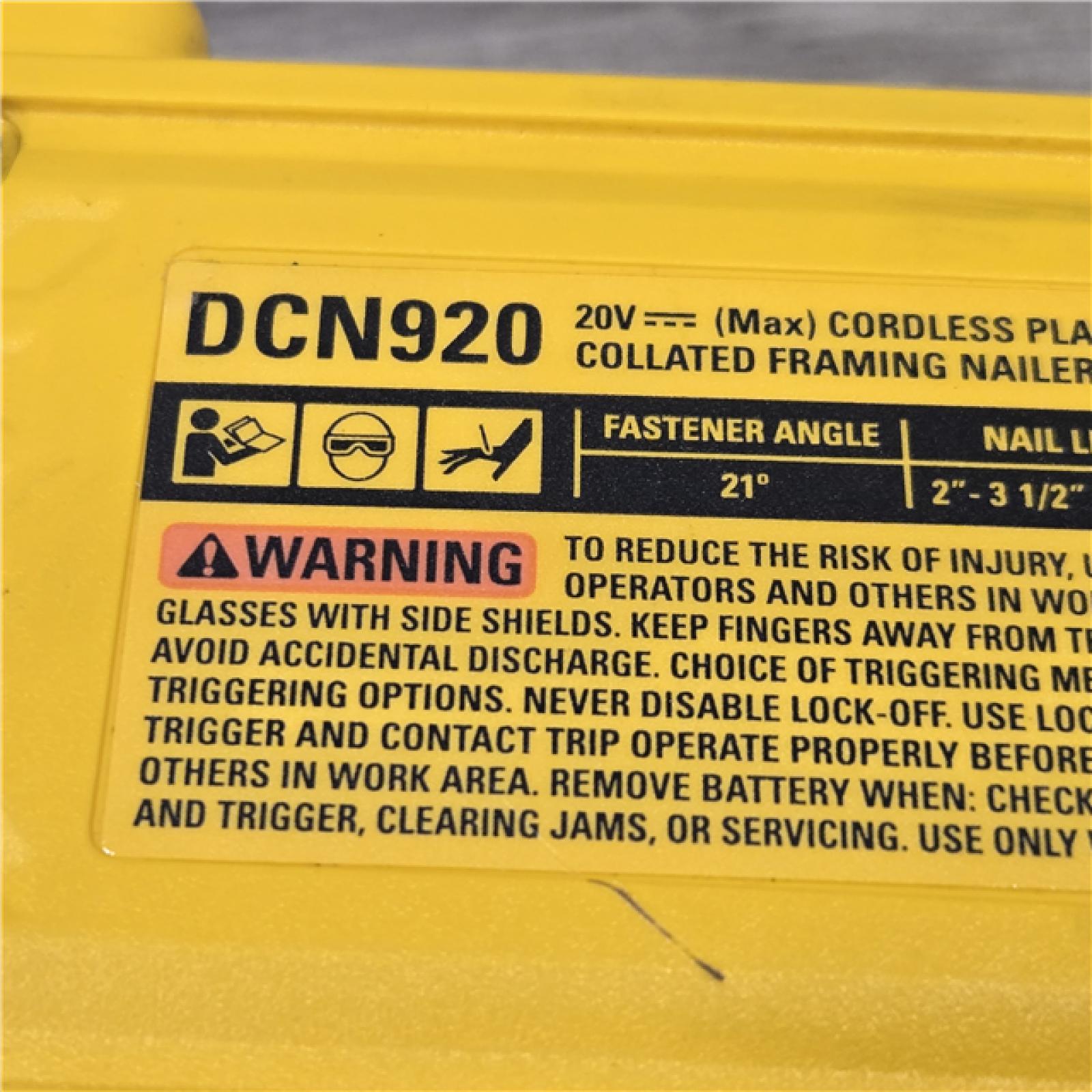 AS-IS DEWALT 20-Volt 21° Cordless Framing Nailer (Tool-Only)