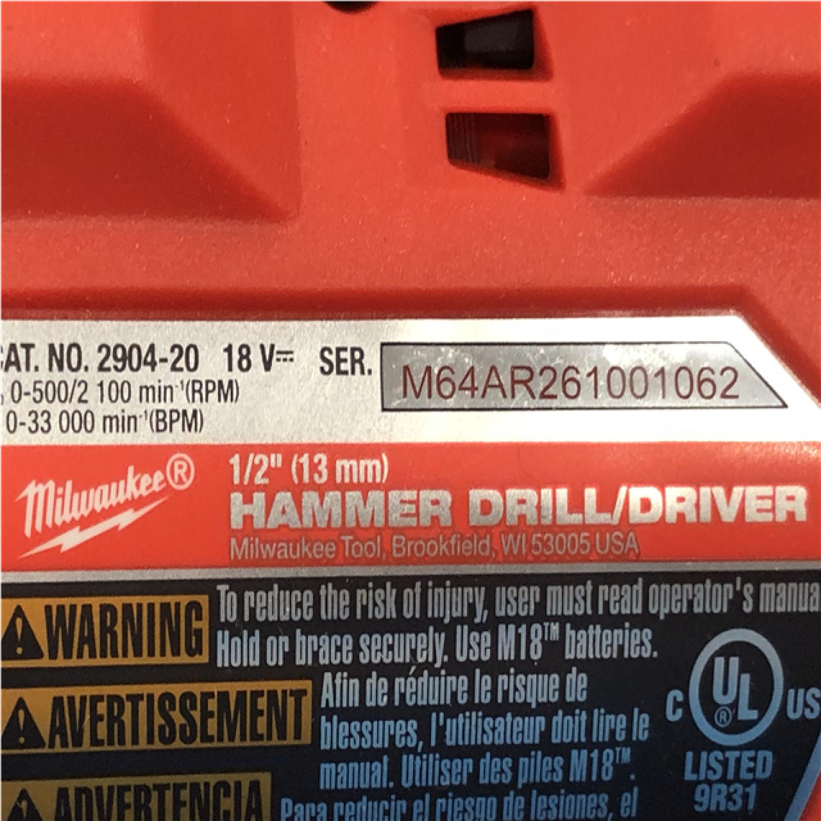 Milwaukee FUEL 18V Lithium-Ion Brushless Cordless 1/2 in. Hammer Drill/Driver (Tool-Only)