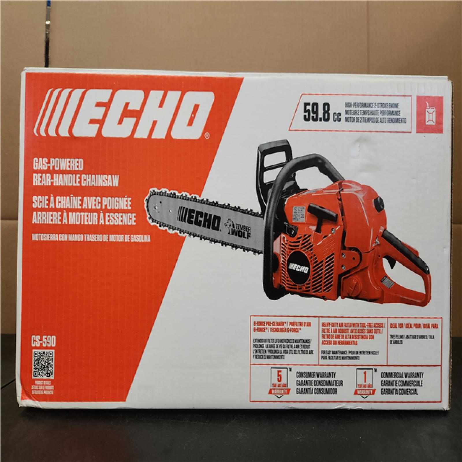Phoenix NEW ECHO 20 in. 59.8 cc Gas 2-Stroke Rear Handle Timber Wolf Chainsaw