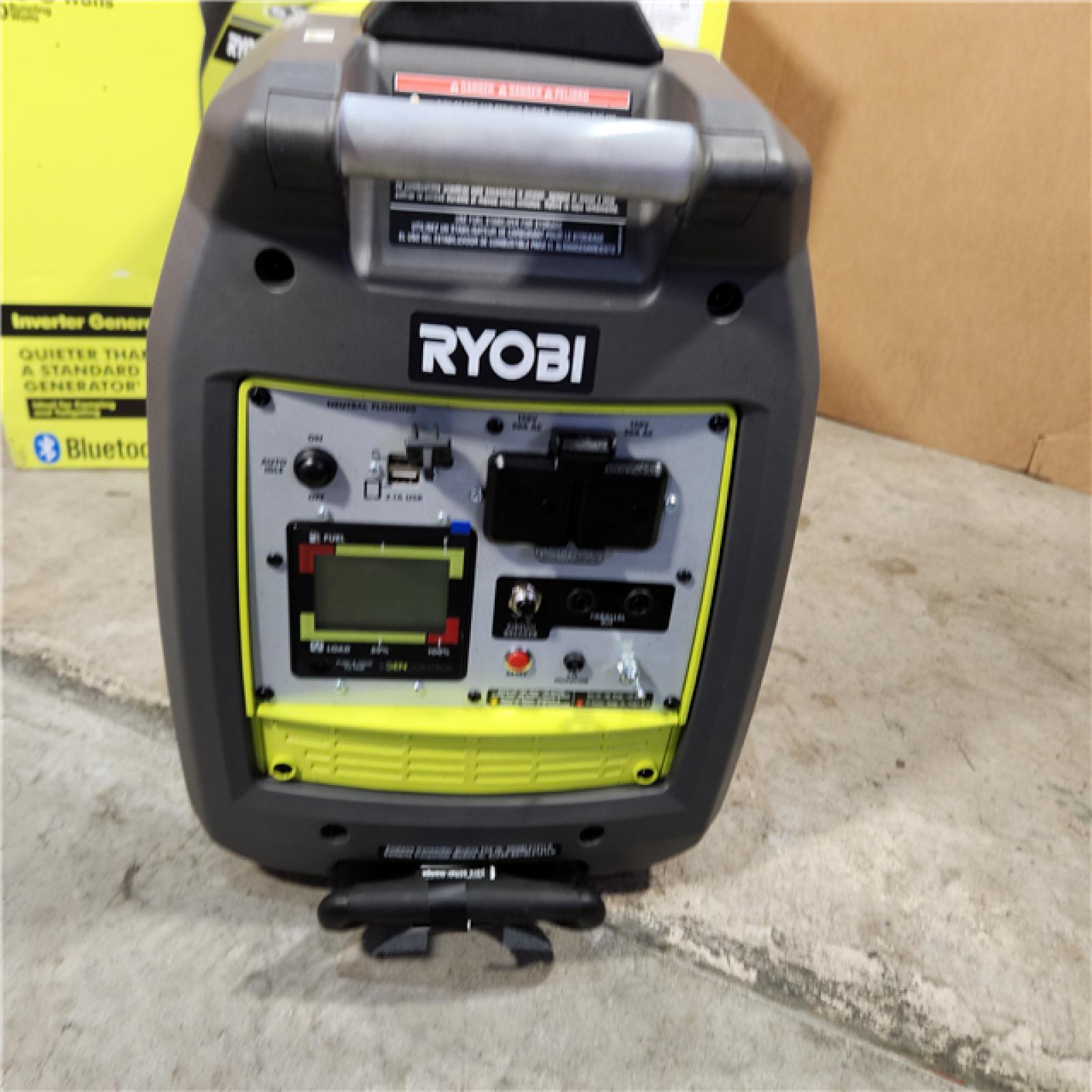 Houston Location - AS-IS RYOBI 2,300-Watt Recoil Start Bluetooth Super Quiet Gasoline Powered Digital Inverter Generator with CO Shutdown Sensor - Appears IN GOOD Condition