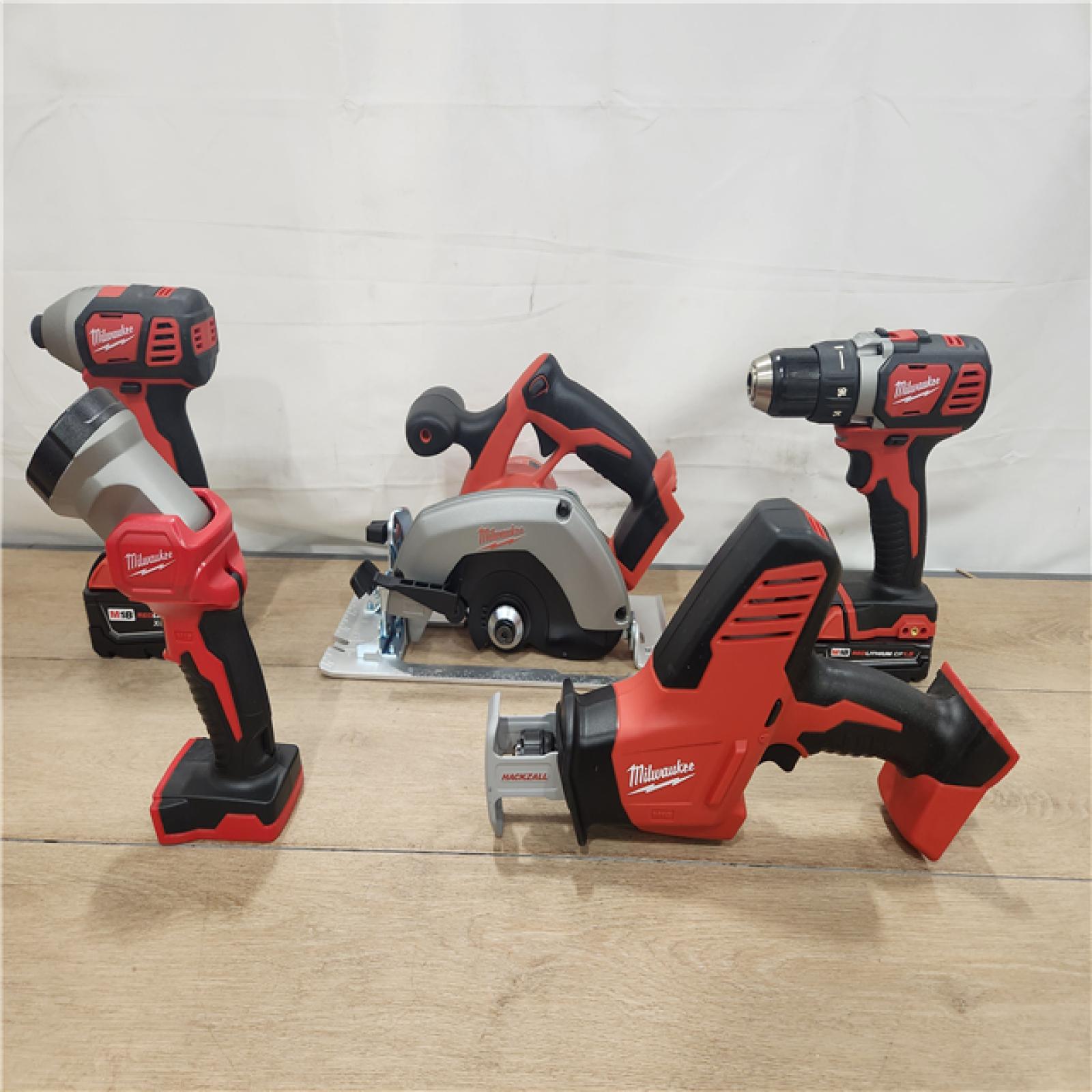 AS-IS- Milwaukee 18V Lithium-Ion Cordless (5-Tool) Combo Kit