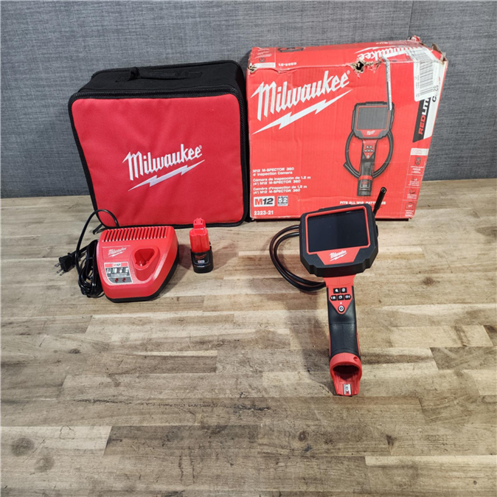 HOUSTON LOCATION - AS-IS MILWAUKEE M12 12V Lithium-Ion Cordless M-SPECTOR 360-Degree 4 Ft. Inspection Camera Kit