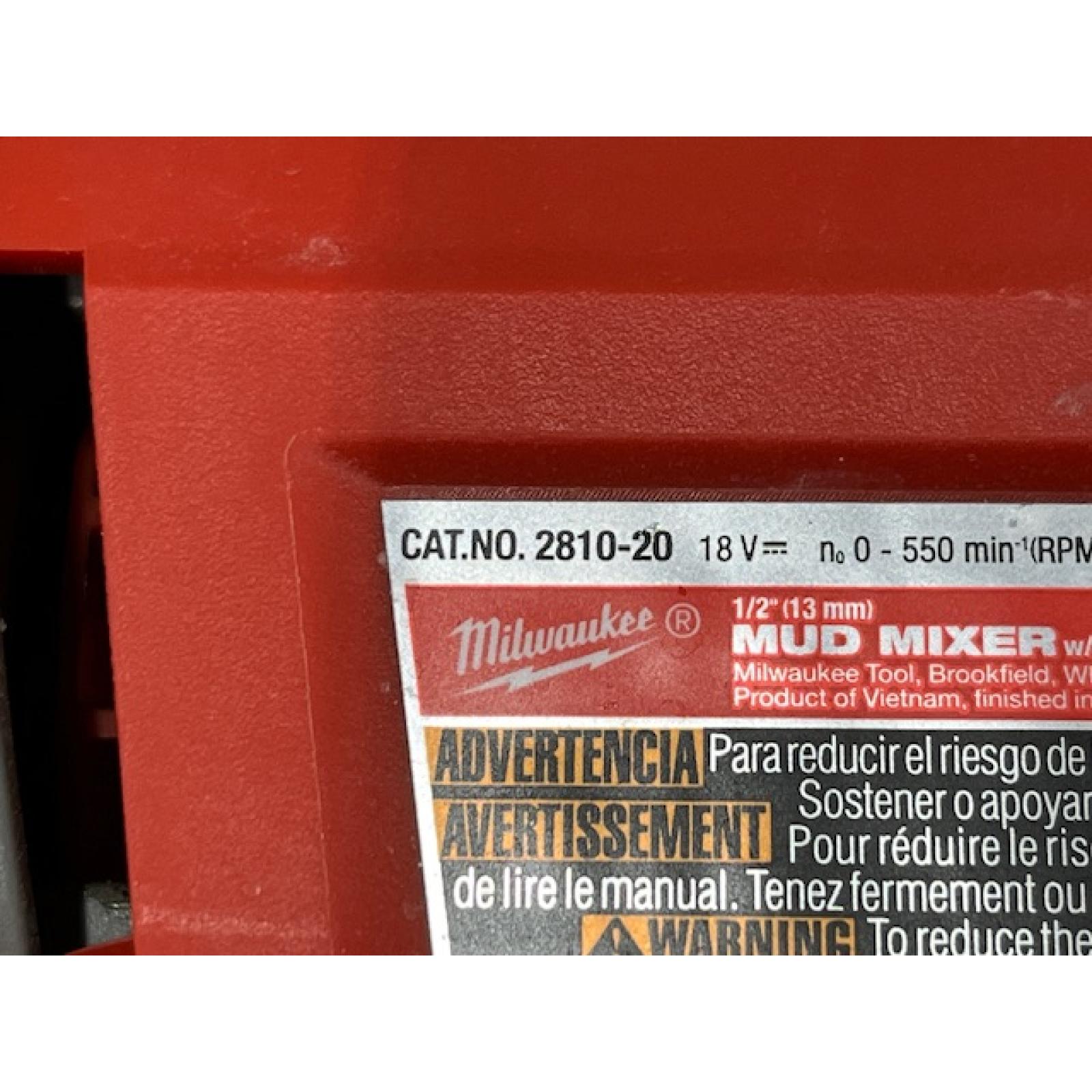 AS-IS Milwaukee FUEL 18V Lithium-Ion Brushless Cordless 1/2 in. Mud Mixer (Tool-Only)