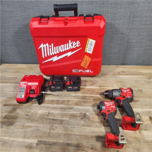 HOUSTON LOCATION - AS-IS MILWAUKEE M18 FUEL 18V Lithium-Ion Brushless Cordless Hammer Drill and Impact Driver Combo Kit (2-Tool) with 2 Batteries