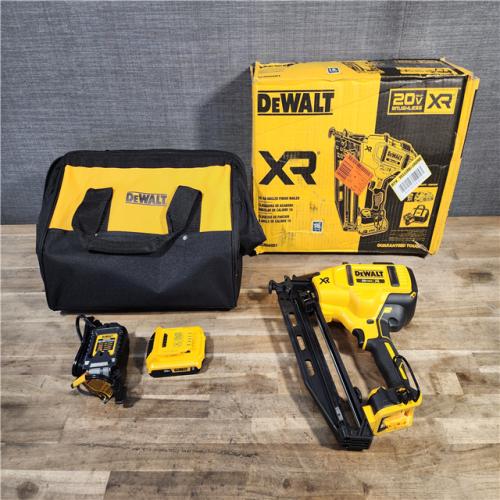HOUSTON LOCATION - AS-IS DeWalt 20V 16 Gauge Cordless Angled Finish Nailer Kit W/ 2Ah Battery