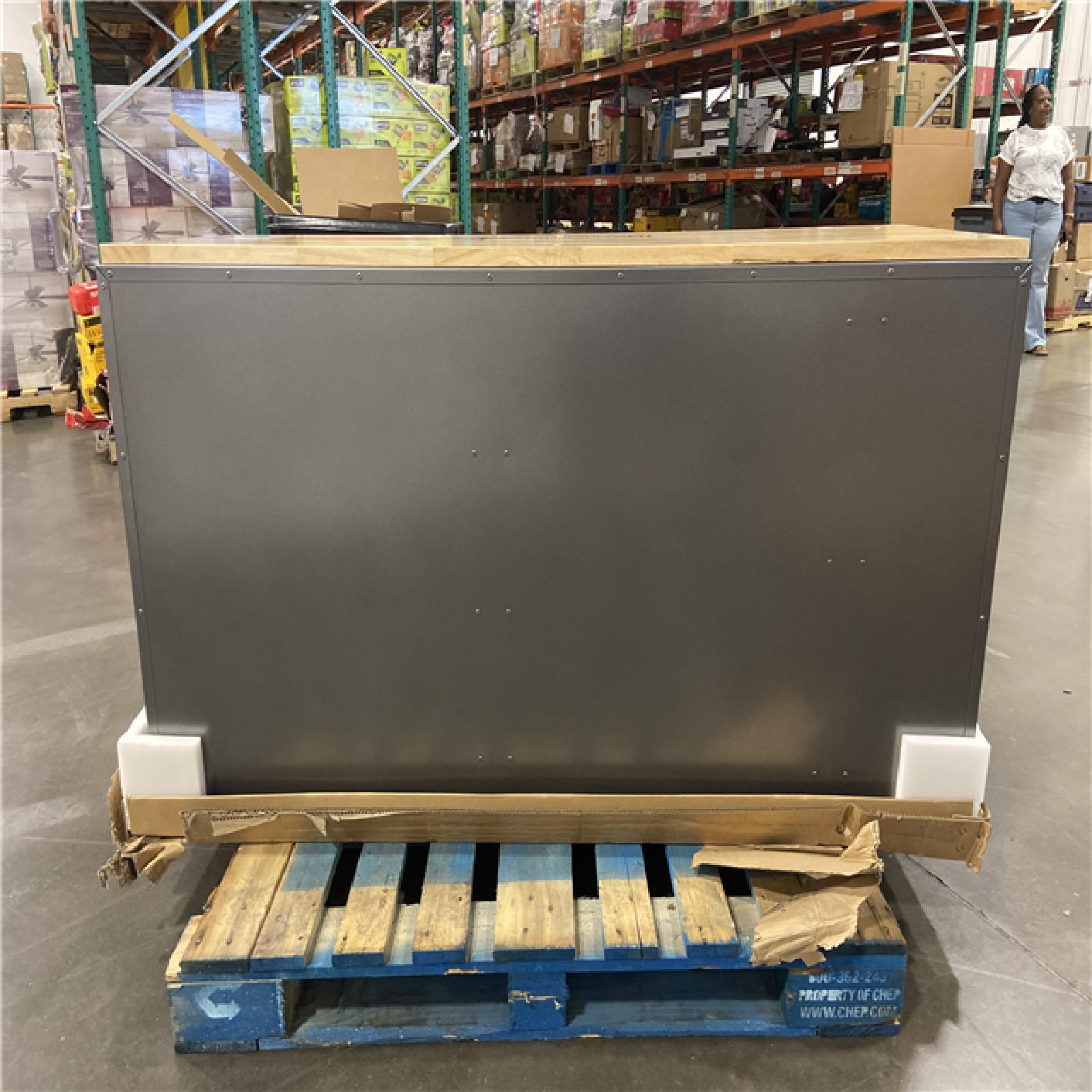 DALLAS LOCATION - Husky 61 in. W x 24 in. D Standard Duty 10-Drawer Mobile Workbench Tool Chest with Sliding Bin Storage Drawer in Silver