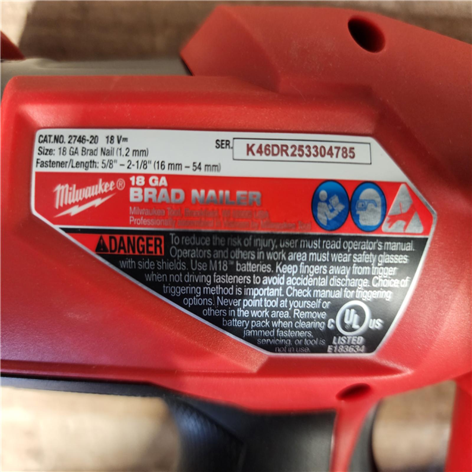 HOUSTON LOCATION - AS-IS (APPEARS LIKE NEW) Milwaukee FUEL 18-Volt Lithium-Ion Brushless Cordless Gen II 18-Gauge Brad Nailer (Tool-Only)