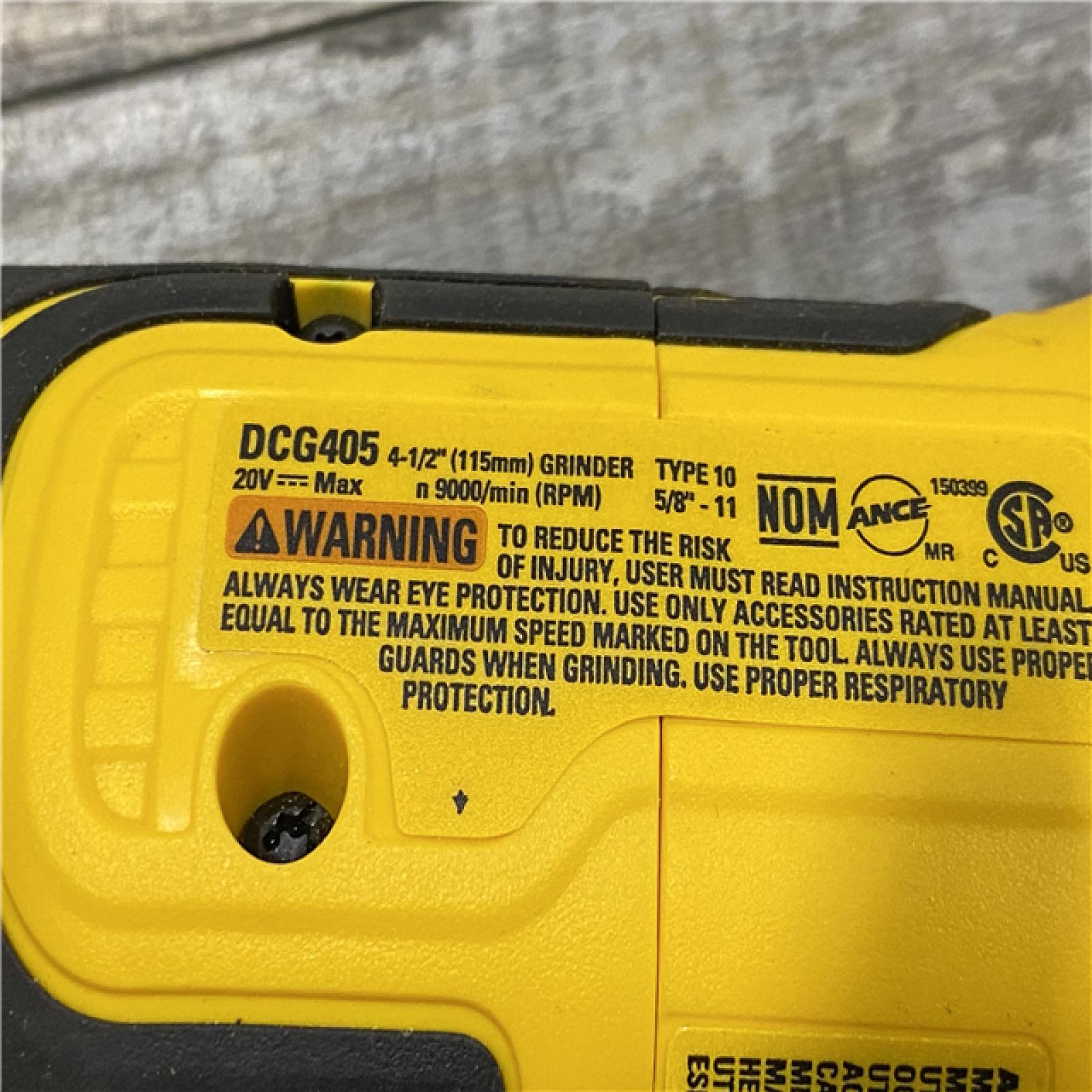 AS-IS DEWALT 20V MAX XR Cordless Brushless 4.5 in. Slide Switch Small Angle Grinder with Kickback Brake (Tool Only)