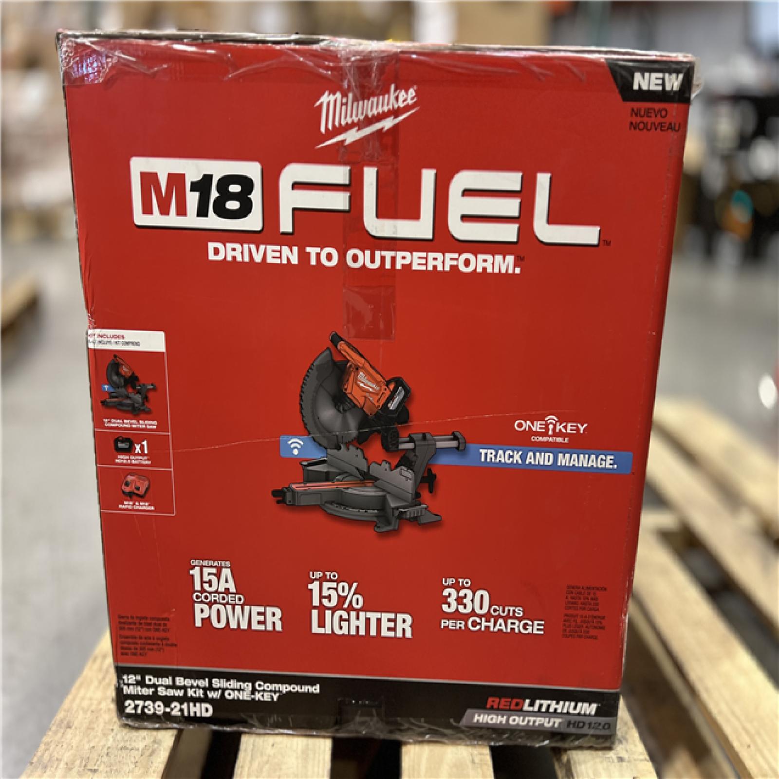 M18 FUEL 18-Volt Lithium-Ion Brushless Cordless 12 in. Dual Bevel Sliding Compound Miter Saw Kit with One 12.0Ah Battery