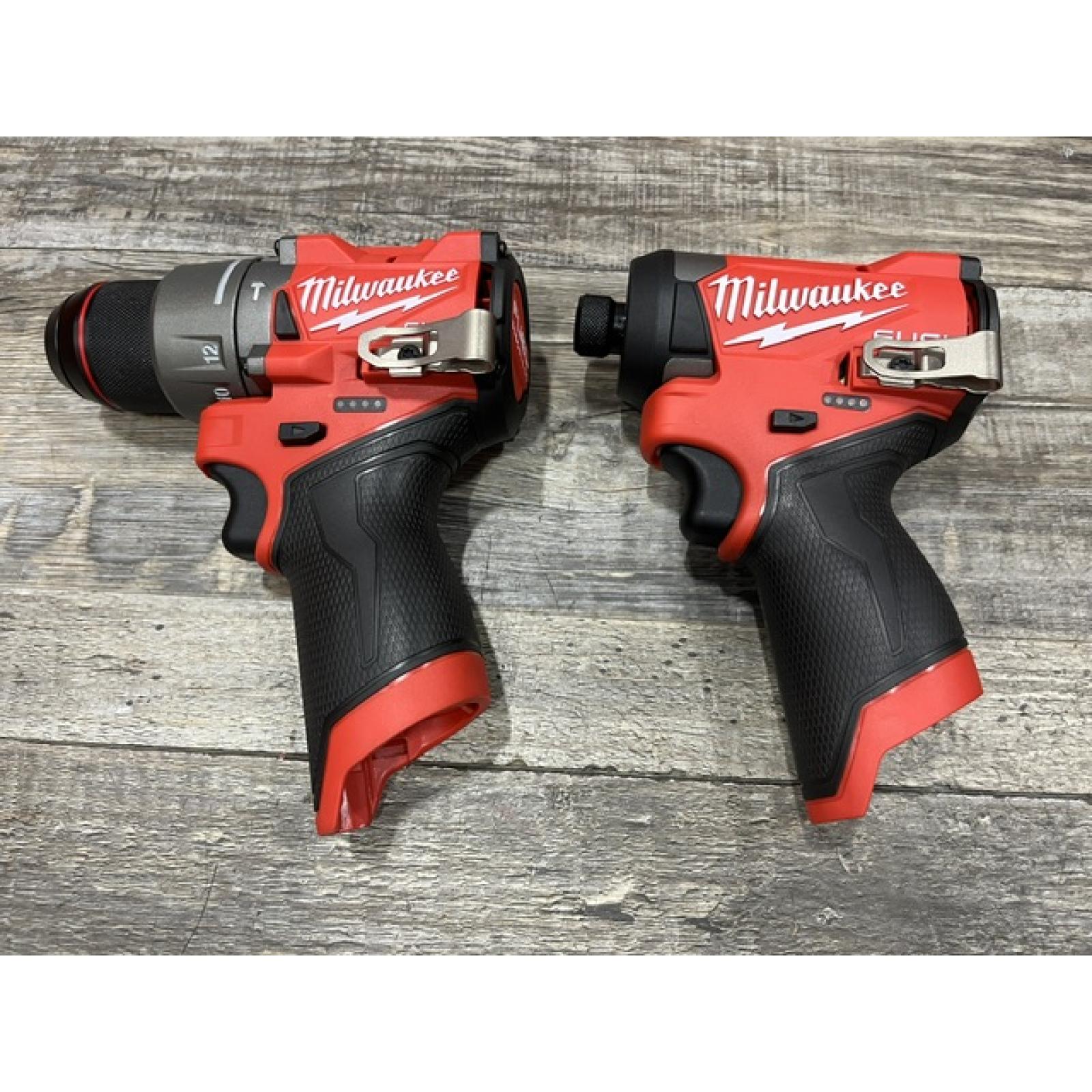 AS-IS Milwaukee FUEL 12-Volt Lithium-Ion Brushless Cordless Hammer Drill and Impact Driver Combo Kit