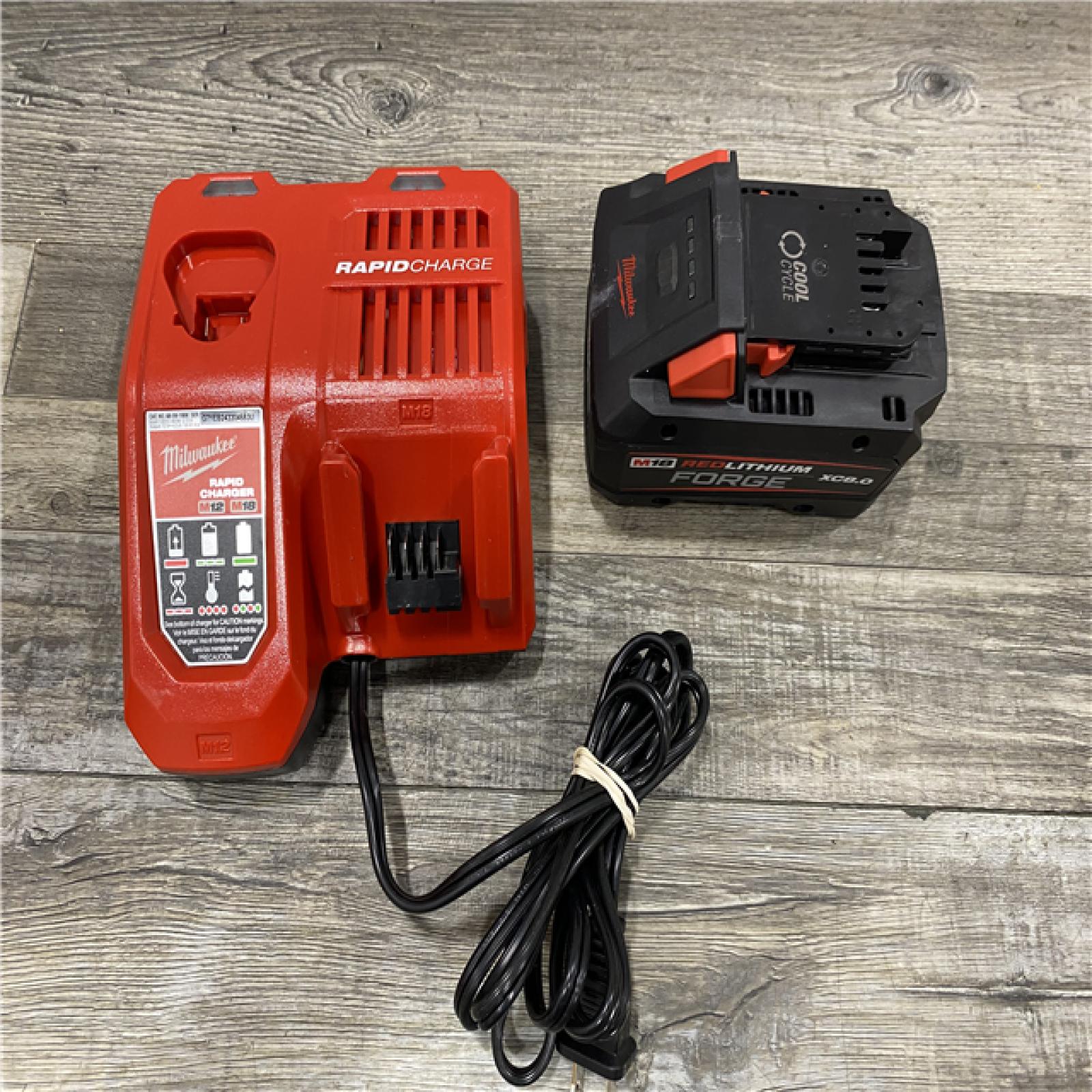 AS-IS Milwaukee 18-Volt Lithium-Ion REDLITHIUM FORGE Starter Kit with 8.0Ah Battery and Rapid Charger