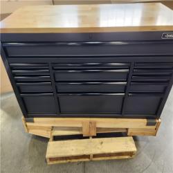 Phoenix NEW Husky 61 in. W x 23 in. D Heavy Duty 15-Drawer Mobile Workbench Tool Chest with Solid Wood Top in Matte Black