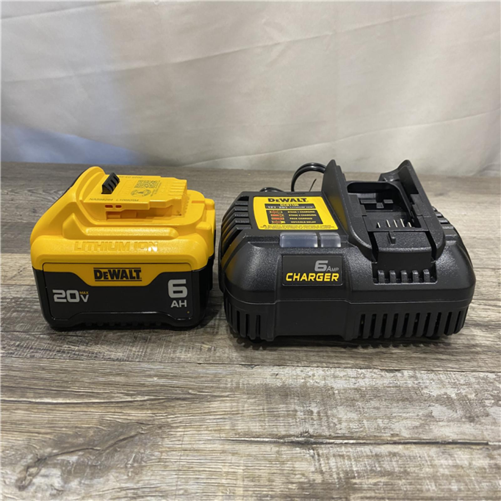 AS-IS DEWALT 20V MAX Lithium-Ion 6.0 Ah Battery and Charger