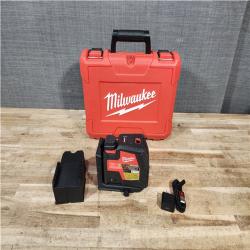 Houston Location AS-IS Milwaukee 12-Volt Lithium-Ion Cordless Green 125 ft. Cross Line and Plumb Points Laser Level (Tool-Only)