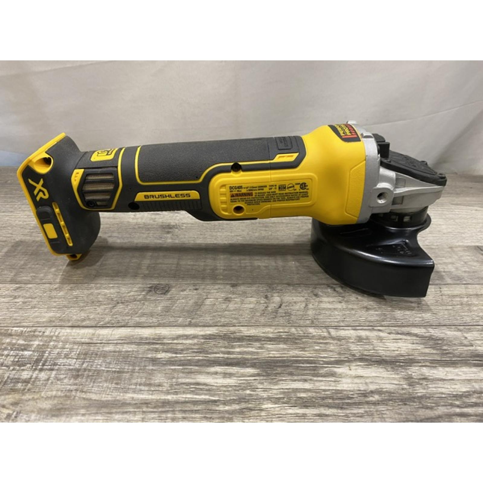AS-IS DEWALT 20V MAX XR Cordless Brushless 4.5 in. Slide Switch Small Angle Grinder with Kickback Brake (Tool Only)