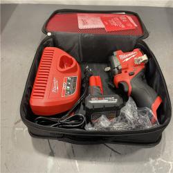 AS-IS - Milwaukee M12 FUEL 12V Li-Ion Brushless Cordless Stubby 3/8 in. Impact Wrench Kit