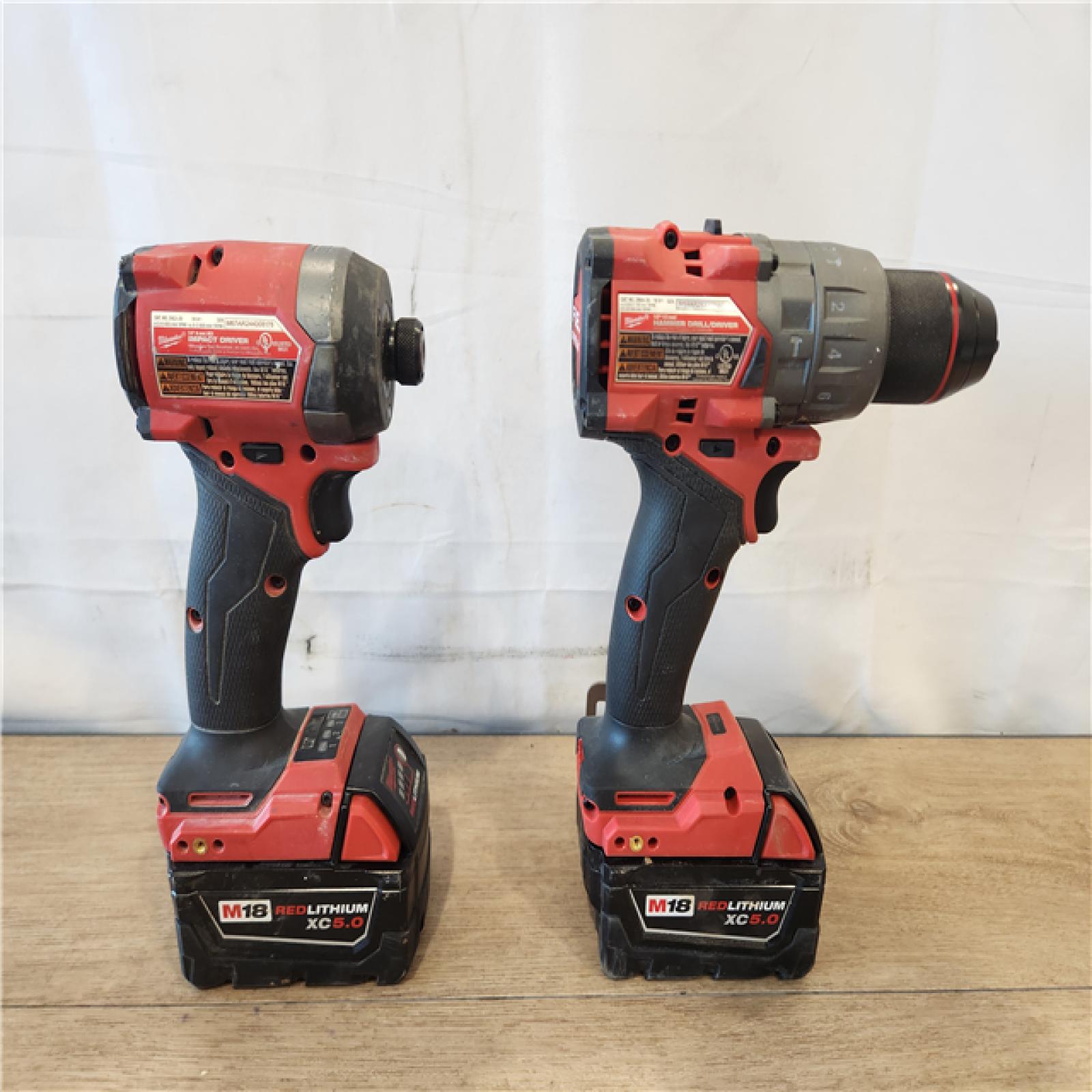 AS-IS- Milwaukee FUEL 18V Lithium-Ion Brushless Cordless Hammer Drill and Impact Driver Combo Kit