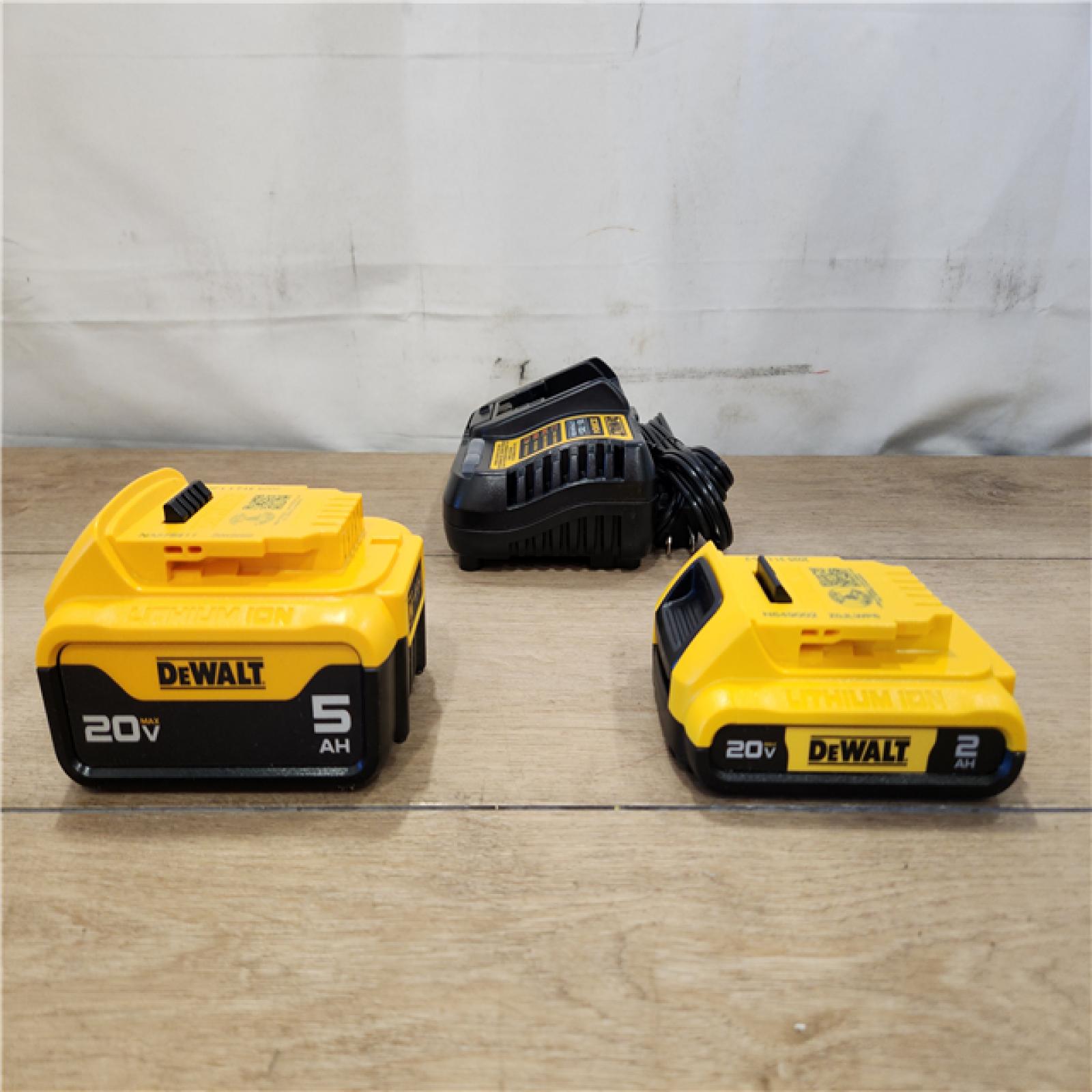 AS-IS- DEWALT 20V MAX Lithium-Ion Battery Kit with 5.0Ah and 2.0Ah Battery and Charger
