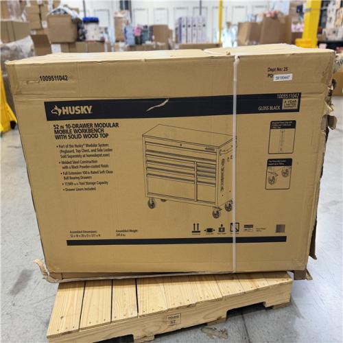 DALLAS LOCATION - AS-IS HUSKY 52IN 10DRAWER WORKBENCH GLOSS BLACK