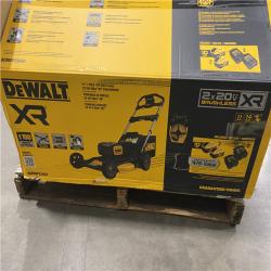 -As-Is DEWALT 2x20V MAX 21 in. Cordless Battery Powered Push Lawn Mower Kit with (2) 10 Ah Batteries and Chargers
