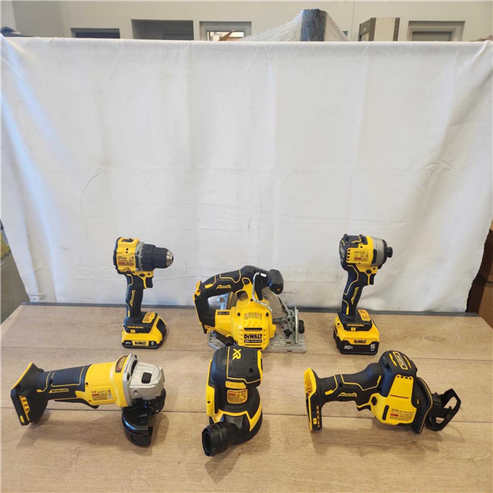 AS-IS- DEWALT 20V Lithium-Ion Cordless 6-Tool Combo Kit with 5.0 Ah and 2.0 Ah Batteries  Charger and Tough System 2.0 Rolling Toolbox