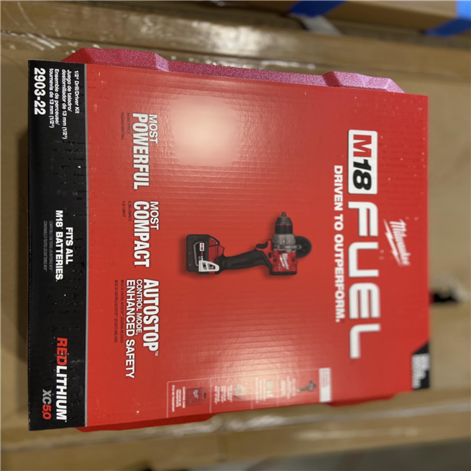 NEW! - Milwaukee M18 FUEL 18V Lithium-Ion Brushless Cordless 1/2 in. Drill/Driver Kit W/(2) 5.0Ah Batteries, Charger, and Hard Case