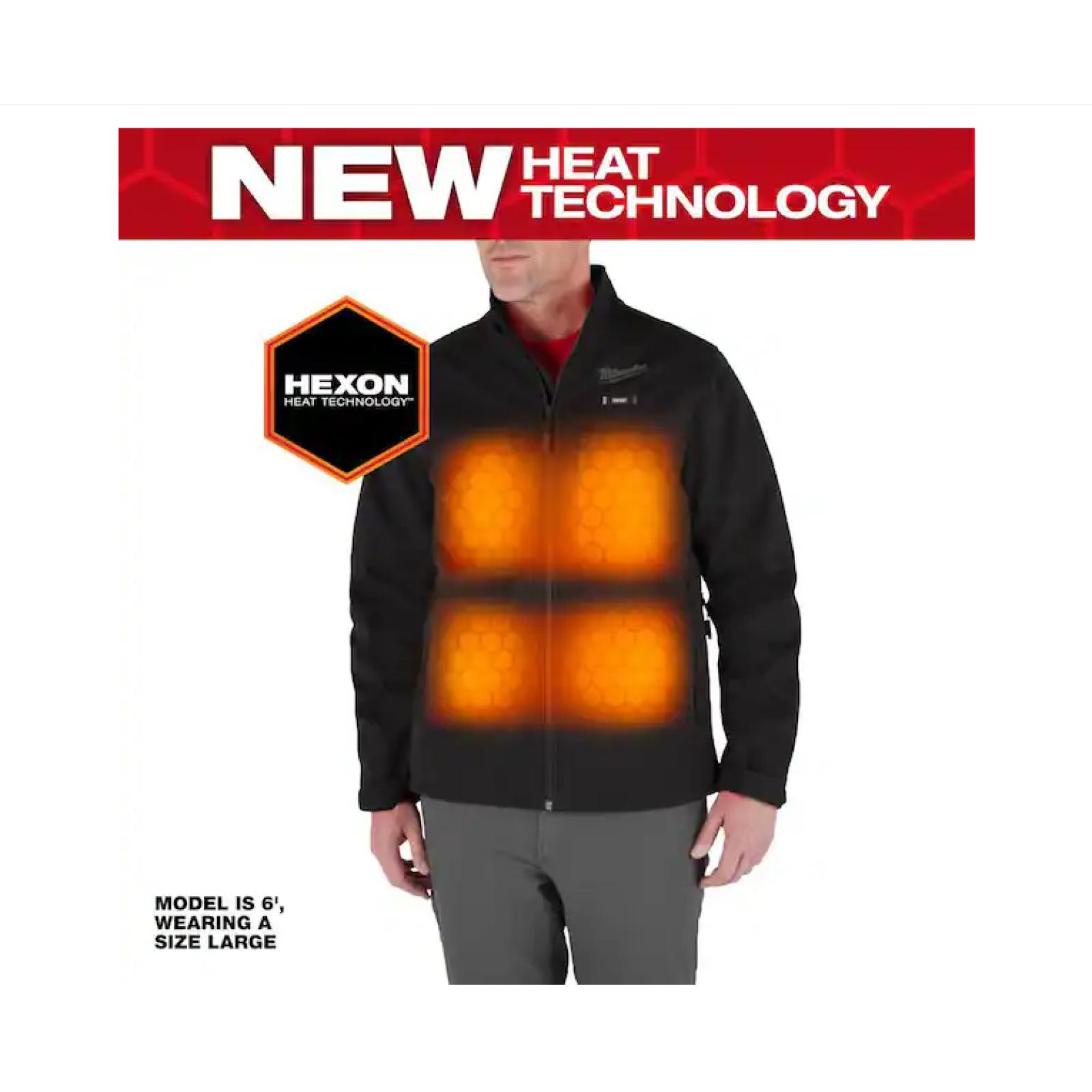 NEW! - Milwaukee Men's Medium M12 12-Volt Lithium-Ion Cordless Tough Shell Black Heated Jacket Kit