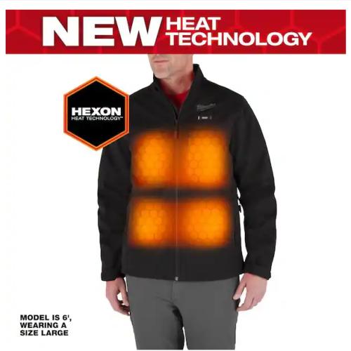 NEW! - Milwaukee Men's Medium M12 12-Volt Lithium-Ion Cordless Tough Shell Black Heated Jacket Kit
