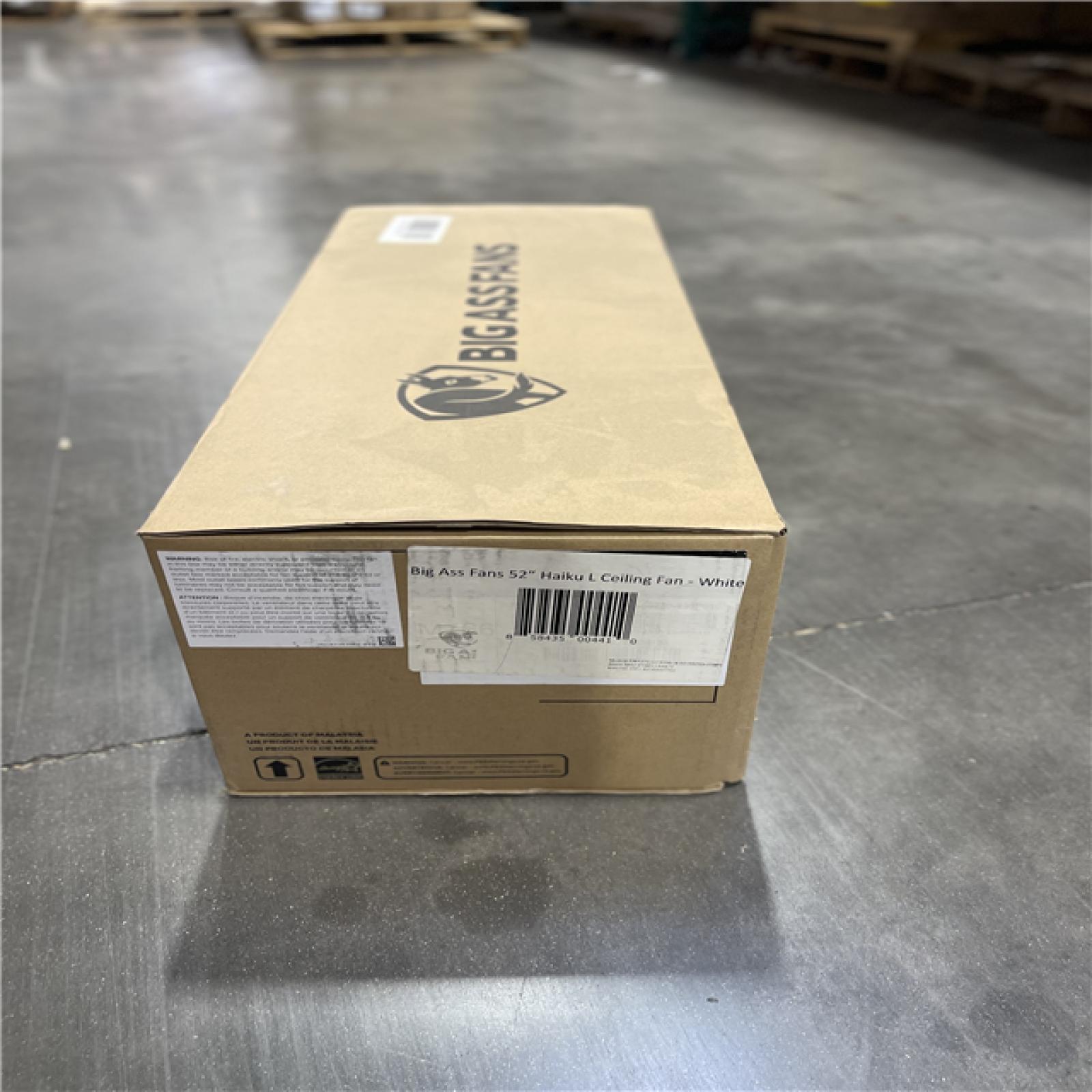 DALLAS LOCATION- NEW!- Big Ass Fans Haiku L 52 in. Indoor White Ceiling Fan with Integrated LED Light  Works with Alexa  Remote Control Included