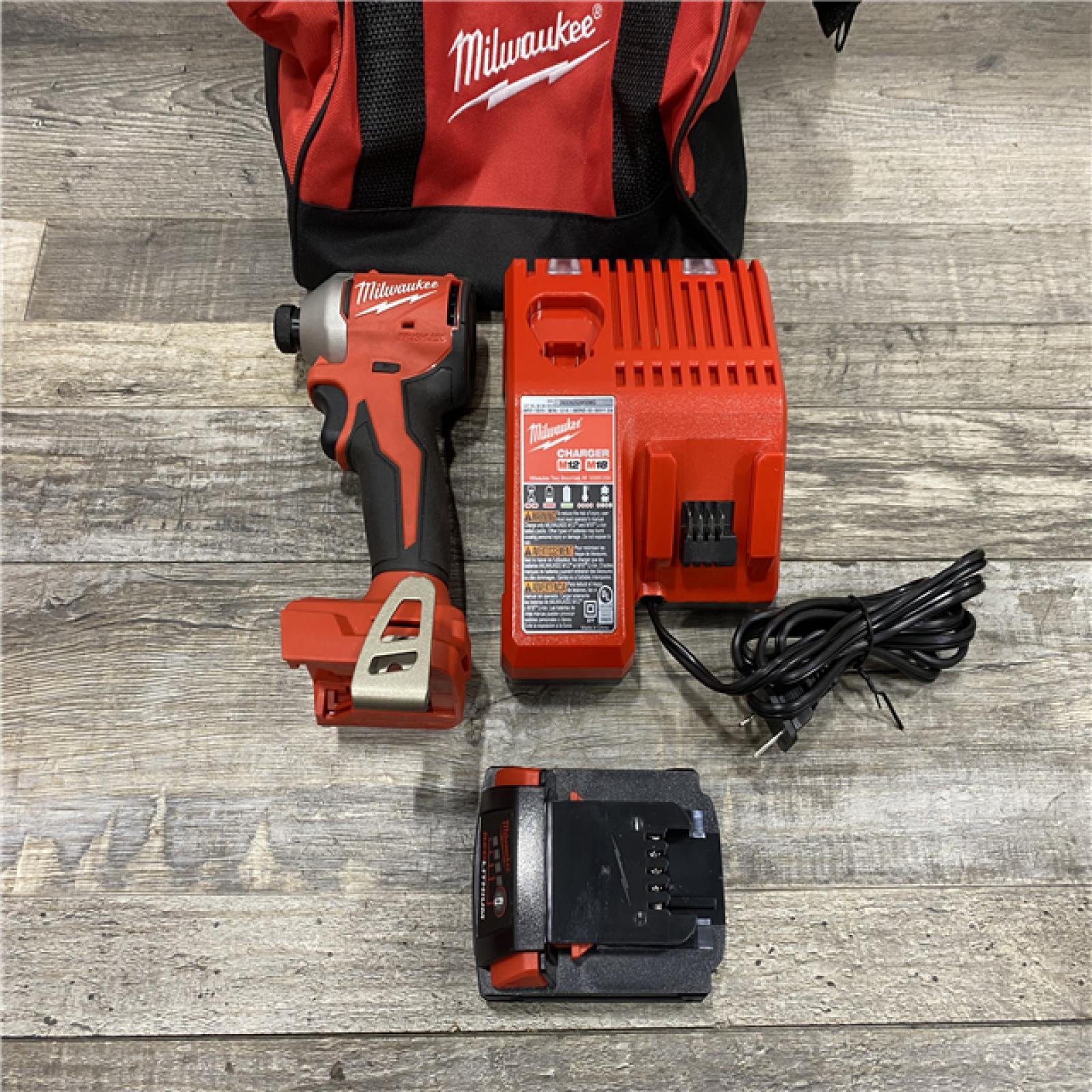 AS-IS Milwaukee 18-Volt Lithium-Ion Compact Brushless Cordless 1/4 in. Impact Driver Kit