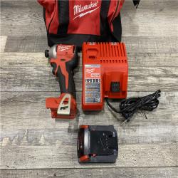 AS-IS Milwaukee 18-Volt Lithium-Ion Compact Brushless Cordless 1/4 in. Impact Driver Kit