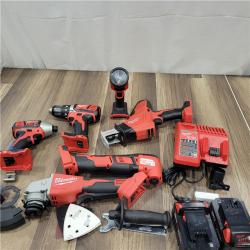 AS-IS Milwaukee M18 18-Volt Lithium-Ion Cordless Combo Kit 6-Tool with 2-Batteries, Charger and Tool Bag