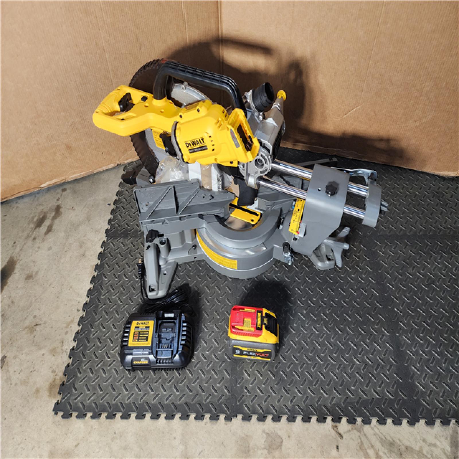 HOUSTON LOCATION - AS-IS (APPEARS LIKE NEW) DEWALT 60V Lithium-Ion 12 in. Cordless Sliding Miter Saw Kit with 9.0Ah Battery Pack