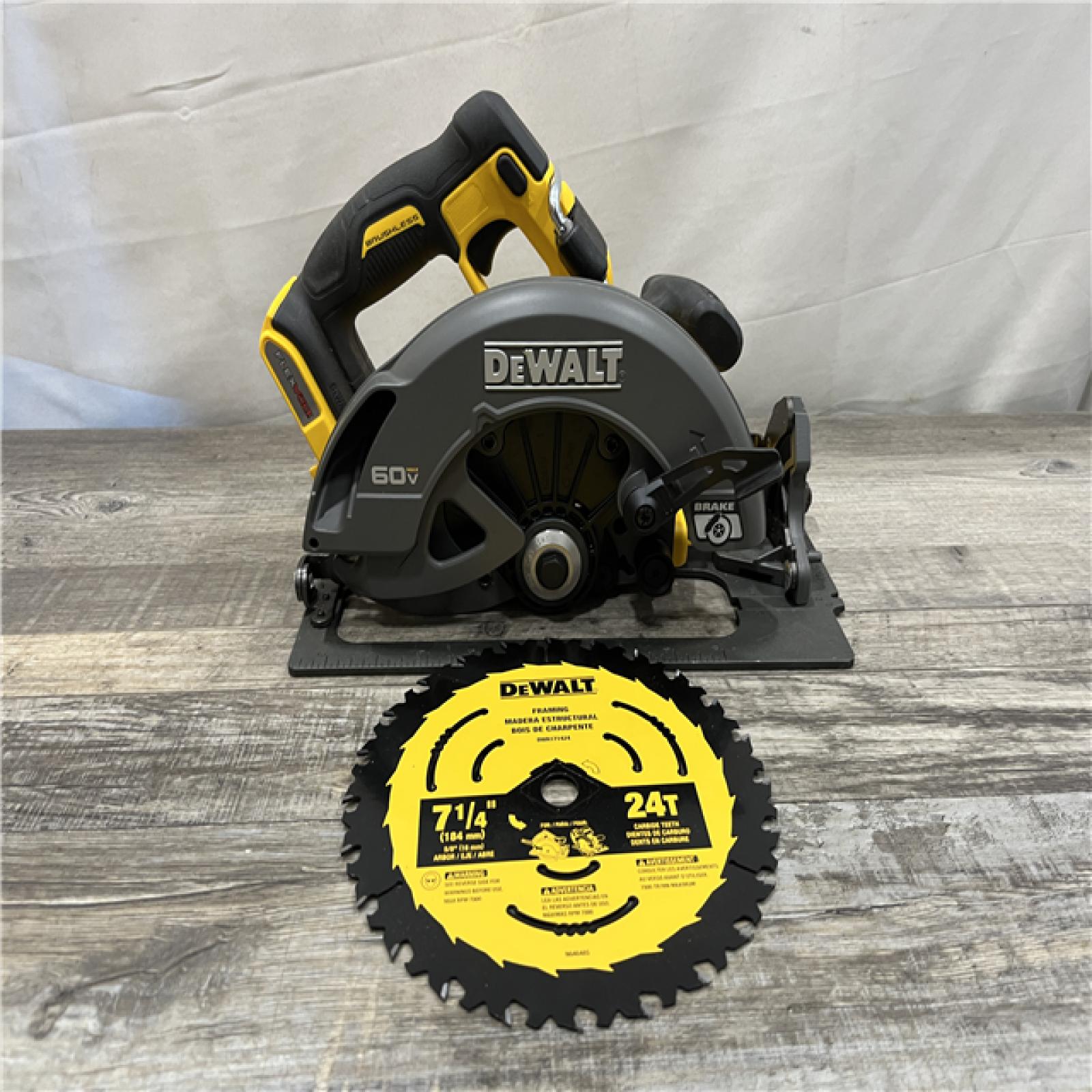 AS-IS DEWALT FLEXVOLT 60V MAX Cordless Brushless 7-1/4 in. Circular Saw with Brake (Tool Only)
