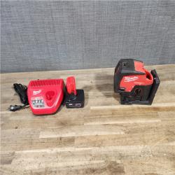 HOUSTON LOCATION - AS-IS Milwaukee Green 125 Ft. Cross Line and Plumb Points Laser Level Kit