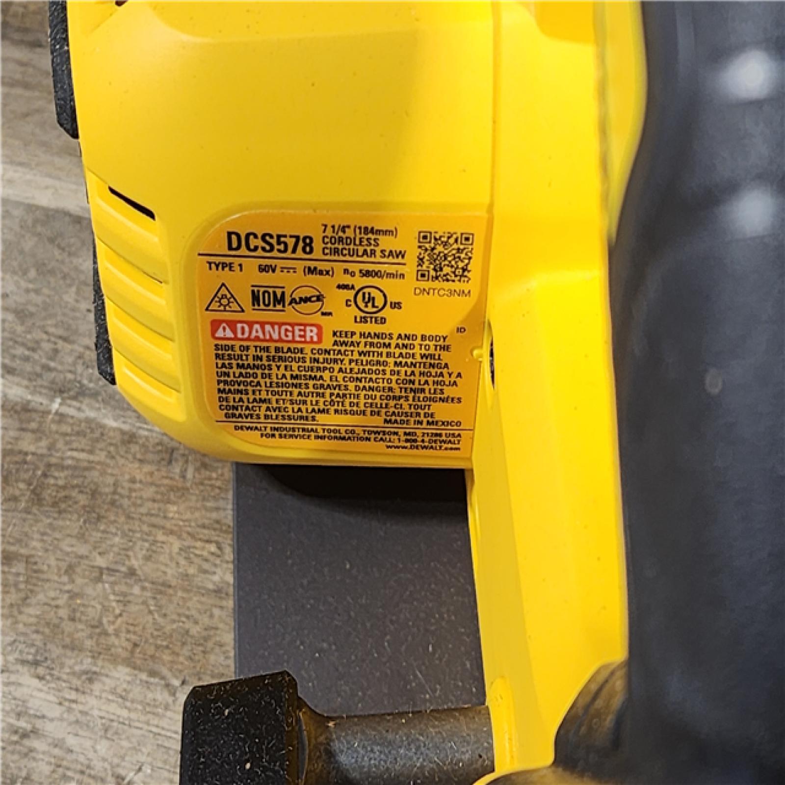 HOUSTON LOCATION - AS-IS DeWALT Flexvolt Max 7-1/4  60V Brushless Circular Saw DCS578B (Bare Tool)