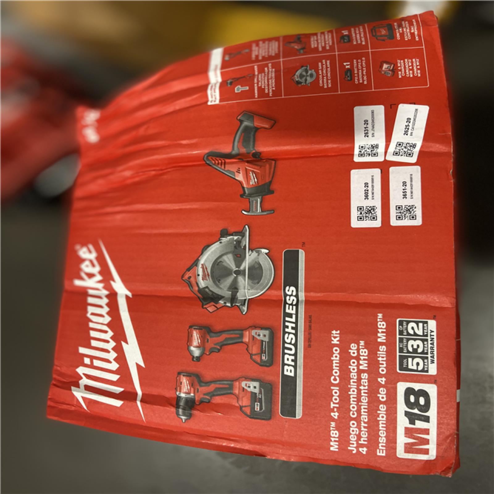 NEW! - Milwaukee M18 18-Volt Lithium-Ion Brushless Cordless Combo Kit (4-Tool) with 2-Batteries  1-Charger and Tool Bag