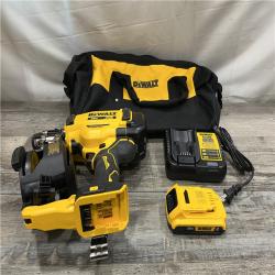 AS-IS DEWALT 20V MAX Lithium-Ion 15-Degree Electric Cordless Roofing Nailer Kit