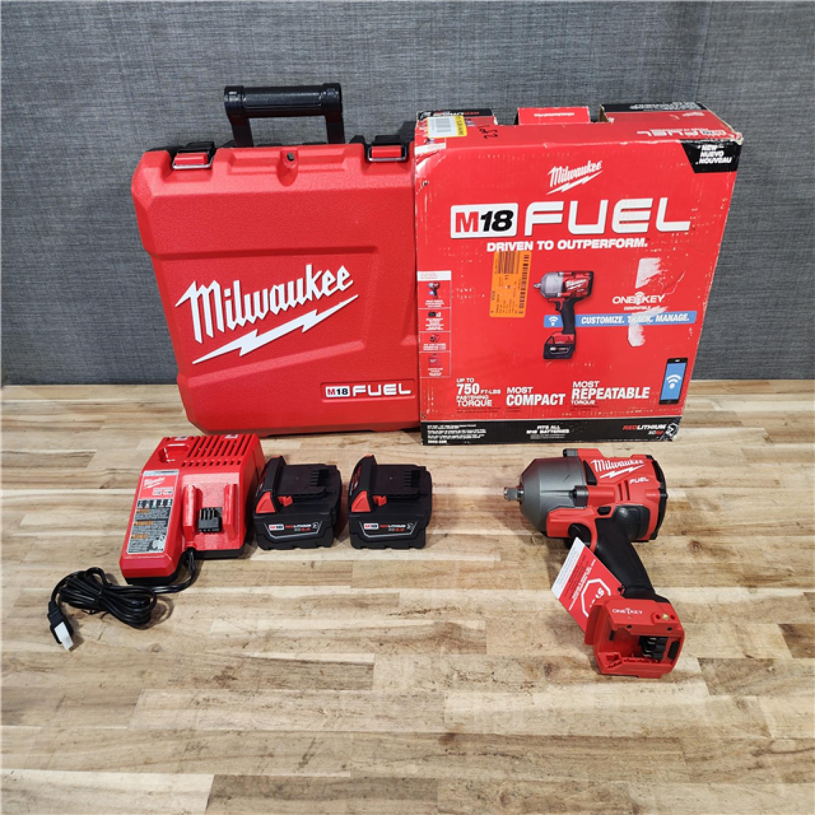 HOUSTON LOCATION - AS-IS (APPEARS LIKE NEW) Milwaukee M18 FUEL with ONE-KEY High Torque Impact Wrench 1/2inch Pin Detent Kit - 2862-22R