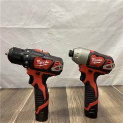 AS-IS Milwaukee M12 12V Lithium-Ion Cordless Drill Driver/Impact Driver Combo Kit