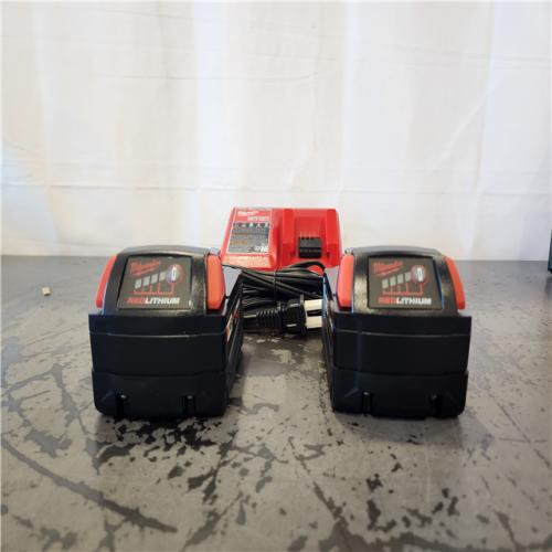 AS-IS- Milwaukee 18-Volt Lithium-Ion XC Starter Kit with Two 5.0Ah Batteries and Charger