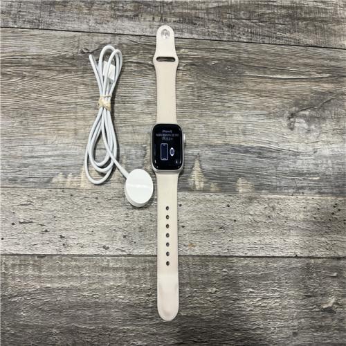AS-IS Apple Watch Series 7 41mm GPS Starlight Aluminum Case - Starlight Sport Band -WR-50M