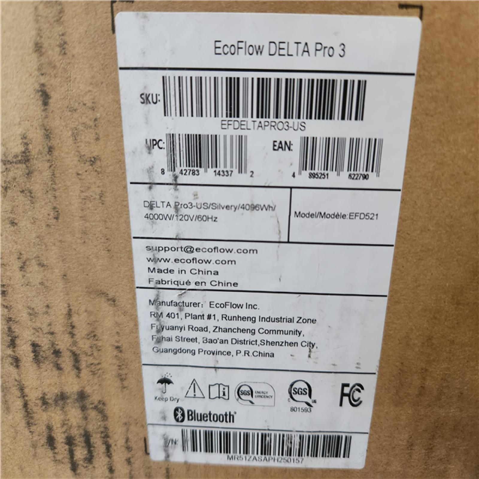 Phoenix NEW EcoFlow 4096Wh DELTA Pro 3 4000-Watt Output  LFP Power Station  Home Backup  Camping  Push-Button Start Battery Generator (SEALED)