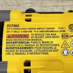 AS-IS DEWALT 20V MAX XR Lithium-Ion Brushless Cordless 3-Speed High Torque 1/4 in. Impact Driver Kit